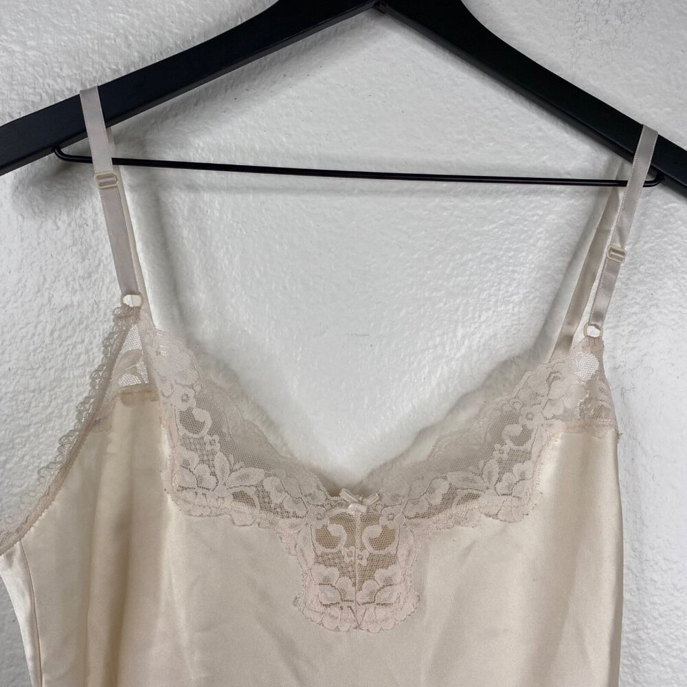 Maiden Form Something Special Cami Top Ivory Sz 36 Lace Bow Dainty Union Made - Picture 5 of 9